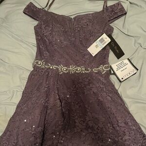 City Studio Purple Lace Mini Dress